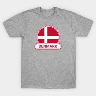 Denmark Country Badge - Denmark Flag T-Shirt